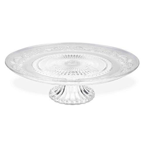 11.37 Inch Glass Cake Stand/Cake Plate/Pedestal for Cupcakes, Desserts and Pies