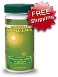 Sunova Spirulina All in One Super Nutrient Supplement 4 Bottles of 60 Tab