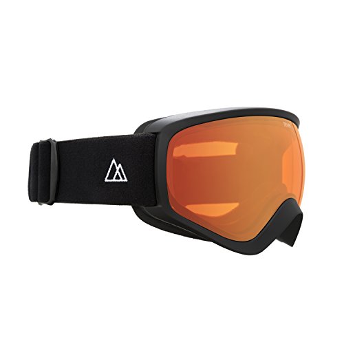 Traverse Sports Iris Youth Ski Snowboard & Snowmobile Goggles, Black/Ember