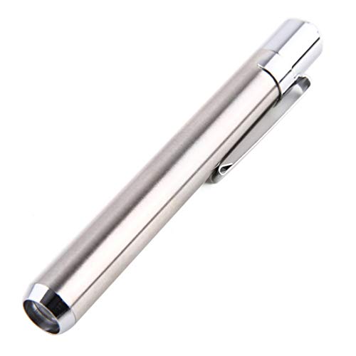 Mini Portable Stainless Steel LED Flashlight Battery Powered UV Torch Pen Light Lamp 365nm Currency Detector Pen - Silver