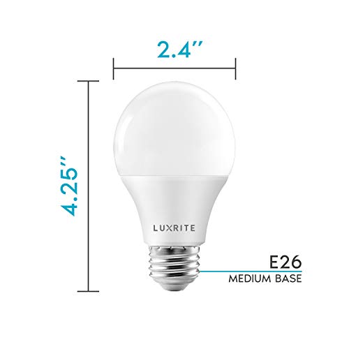 image for Luxrite A19 LED Bulb 75W Equivalent, 1100 Lumens, 3000K Soft White, Di