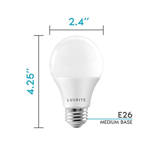 Luxrite A19 LED Bulb 75W Equivalent, 1100 Lumens, 3000K Warm White, Dimmable Standard LED Light Bulbs 11W, Enclosed Fixture Rated, Energy Star, E26 Medium Base - Indoor and Outdoor (6 Pack)