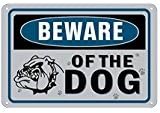 carrotdnrl Warning Dog Sign- Beware of The Dog Sign, Bulldog Sign Perfect for Indoor and Outdoor Use (12" x 8")