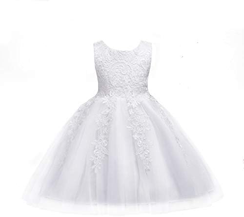 /Tiara Included: Girls Baby Lace Embroidery Formal Princess Wedding Christening Dress Perfect for Birthday Christmas Party/Present Gift