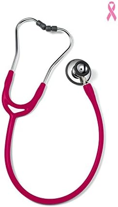 ERKA Precise Stethoscope | With Dual-Head Chestpiece And Dual Channel Tubing For Each Ear | Ideal For Professional Cardiology And Pediatric Use| Comes With A Portable Case | Pink