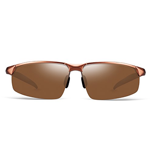 Polarized Sunglasses UV400 Protection Anti-reflective Lens Adjustable Black (Brown)