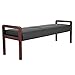 Alera ALERL2419M WL Series 3-Seater 65.75 in. x 22.25 in. x 22.88 in. Reception Lounge Bench - Black/Mahogany