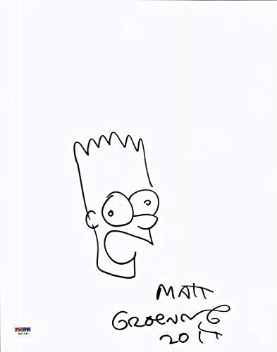 Matt Groening Signed 11x14 Bart Simpson Hand Drawn Sketch W Psa Dna Certified Tv Cut Signatures At Amazon S Entertainment Collectibles Store