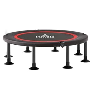 Fuwata トランポリン 手摺付き 8本脚 直径102cm 耐荷重200kg 大人用 子供用 室内用 静音