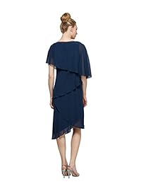 SL Fashions - Vestido sin mangas para mujer de dos piezas con cuentas de diamantes de imitación