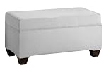 Skyline Furniture Velvet Upholstered Storage Bench, Light Gray