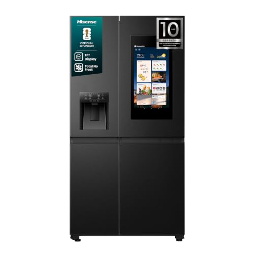 Hisense RS9P628GPFE Kühl-Gefrierkombination/Freistehend/ 614L/ 38dB/ EEK: E/ConnectLife Hub/Eis- und Wasserspender/Antibakterieller Schutz/Message Boa