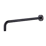 KES Shower Arm Oil Rubbed Bronze 15 Inch with Flange for Rain Shower Head Replacement Part, PSA2-7
