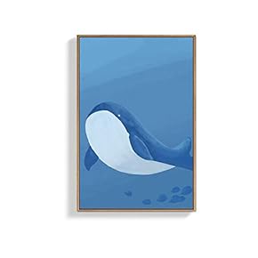 Framed Canvas Wall Art for Living Room, Bedroom Dolphins Canvas Prints for Home Decoration Ready to Hanging - 16x24 inches