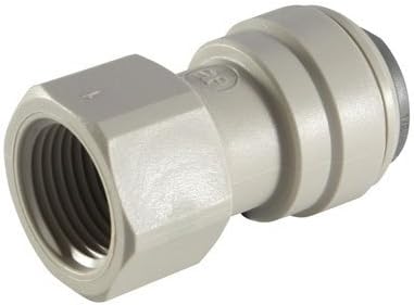 JOHN GUEST - 3/8" OD TUBE X 3/8" BSP FEMALE ADAPTOR - BSPP Thread, Flat End (Push-in Fittings, Imperial), White, Klein