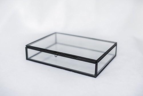 Glass Photo Box by Pressed Paisley | 5 x 7 Storage or photo display - Vintage black wedding reception decor
