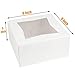 Fit Meal Prep [25 Sets Bakery Boxes with Window 6x6x3 White Cake Box with White Board Cardboard Bakery Packaging for Cupcake, Cookies and Pastry, Auto-Popup Treat Box Charcuterie Box for Christmas