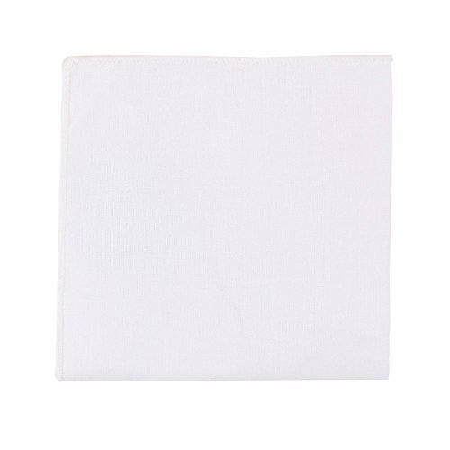 White-Cotton-Pocket-Square-Linen-Handkerchief-Hanky-for-Men-5-Yr-Warranty