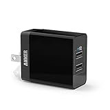 Anker 20W 2-Port USB Wall Charger with Foldable Plug and PowerIQ Technology for iPhone, iPad, Samsung Galaxy S6 / S6 Edge, Nexus, HTC M9, Motorola, LG and More (Black)