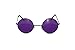 NEON NATION Circular Party Sunglasses Round Hippie Retro Shades with Colored Lenses (Black Frame W/Purple Lens)