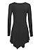 Made By Johnny MBJ WT737 Womens Long Sleeve Handkerchief Tunic XL Black