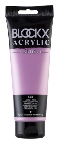 Blockx 61495BXC Acrylique Fine Semi-opaque et Satinée - Nacré - Rose Pigment iridescent/PR 122 - 250ml