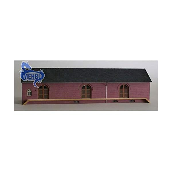 modellbahn-exklusiv Güterschuppen, dunkler Ziegel, Lasercut-Bausatz, Spur H0, 1:87 – Bild 4
