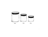 Clear 4 Oz Glass Jar Black Lid - Pack of 6
