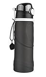 ERollDeep 750ml (26oz) Collapsible Portable BPA Free Silicone Leak Proof Water Bottle Idal for Climbing Camping Biking Outdoor Activies
