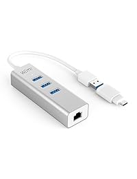 WEme   Adaptador Ethernet de aluminio con 3 puertos USB 3.0 Hub y adaptador USB C