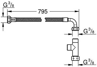 GROHE Accessory Set Shower Hose and T Piece 14074000, Multicoloured - Image 4