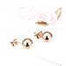 Paialco Women's Rose Gold Plated Simple Cute Ball Stud Earrings, 4mm