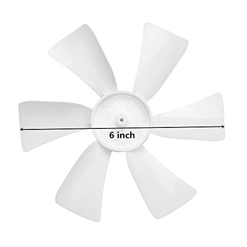 RV Vent Fan Blade White 6" Replacement Fan Blade, 3/32" (0.094