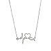 Pusheng Stainless Steel Heartbeat Love Cardiogram Necklace Silver,21