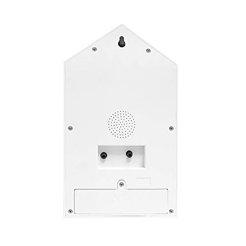 Balvi Cuckoo Clock - White Birdhouse with Red Bird, Minimalist Modern Design