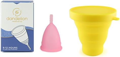 Dandelion Cup Menstrual Cup - Size 2 - Peony Plus Yellow Menstrual Cup Washing Container (Compare to Diva Cup)