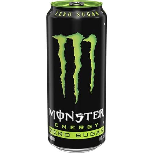MONSTER ENERGY ZERO SUGAR, GREEN, ORIGINAL, LOW CALORIE ENERGY DRINK, 16 OUNCE (PACK OF 15)