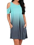 OFEEFAN Womens Casual Dresses Tunic Mini Dress