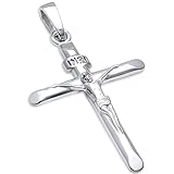 Solid Jesus Cross .925 Sterling Silver Pendant