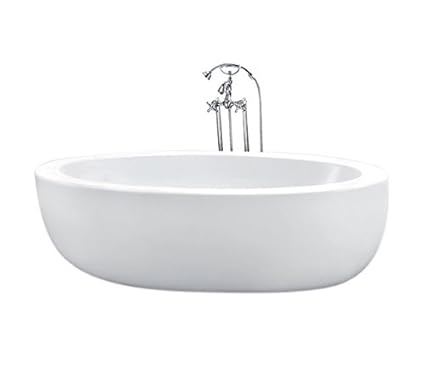 AquaSu 80005 1 Freistehende Design Acryl-Badewanne MELODIA 186 x 89 cm weiß, Duobadewanne