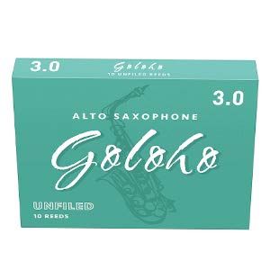 GOLOHO Alto Saxophone Reeds for Alto Sax Strength 3.0, Unfiled, Box of 10