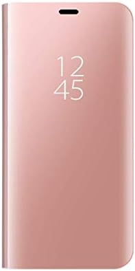 Huaanlong Case for Xiaomi Pocophone F1, Clear Standing Flip Case Cover Slim Fit Translucent Mirror Smart Cover Luxury [Metal Electroplating Technology]