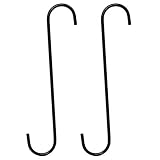 SunGrow S-Shaped Metal Hangers, 12 Inches, Heavy-Grade Stainless Steel, Can Withstand Corrosion, Hook Stake for Bird Feeder, Birdhouse, Outdoor Decor, Air Plant Orbs and More, 2 Pieces