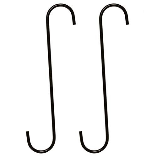 SunGrow S-Shaped Metal Hangers, 12 Inches, Heavy-Grade Stainless Steel, Can Withstand Corrosion, Hook Stake for Bird Feeder, Birdhouse, Outdoor Decor, Air Plant Orbs and More, 2 Pieces