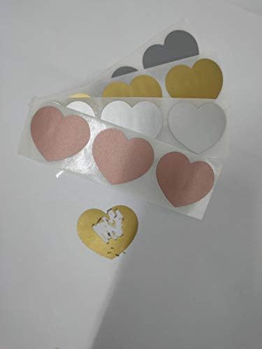 uyfrtdredswes 50pcs Scratch Off Sticker 30x35mm Love Heart Shape 4 Colors Blank For Secret Code Cover Home Game Wedding Message