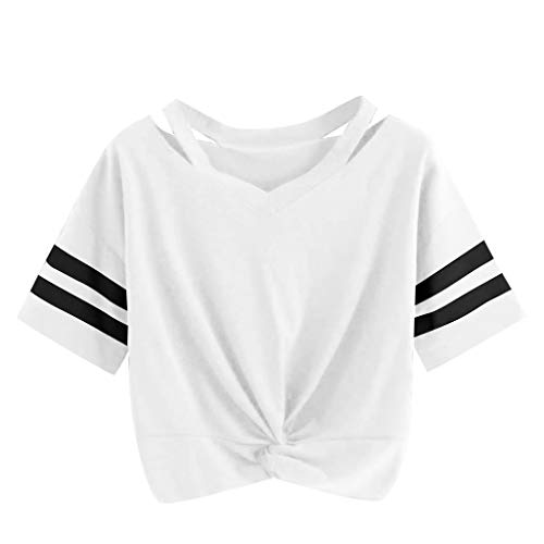 Women's Sexy Tops 2019 Fashion,YEZIJIN Women Ladies Short T-Shirt Short Sleeve Round Neck Casual Tops Blouse White