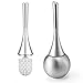 H-risen Toilet Brush with 304 Stainless Steel Base + ABS Plastic Handle (Silver)