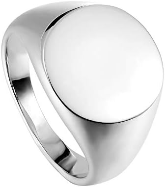 Milo Bruno - Unisex Stainless Steel Round Signet Ring