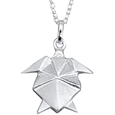Origami Turtle Necklace in Sterling Silver with 16" Chain