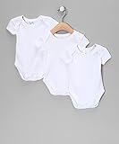Spasilk Unisex-Baby Newborn 3-Pack Short Sleeve Lap Shoulder Bodysuit, White, 3 Months